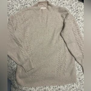 LC Lauren Conrad Light Beige Cable Knit Sweater